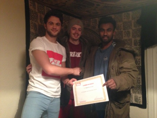'Lazza' and his Irish counterpart accepting the award