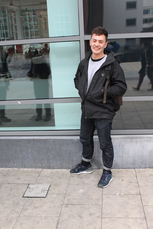 In his spare time, Jake likes to hang out outside the Ali G with his friends whilst wearing some Saucony Shadow's. He's studying English and Drama