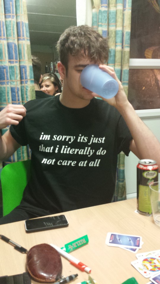 He literally does not care at all