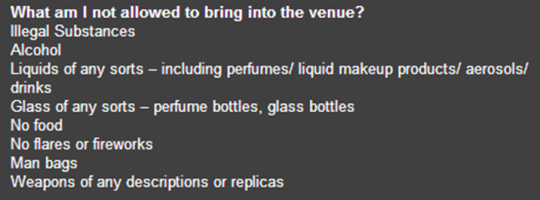 WHP restricted list on FAQ page