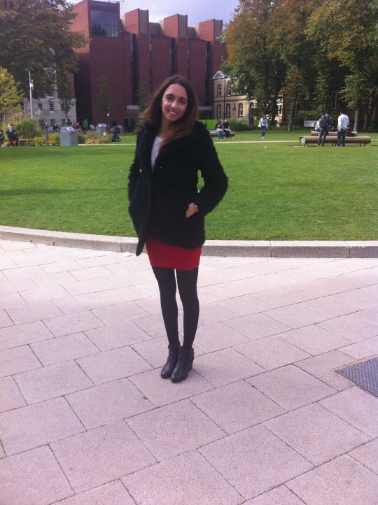 Kamila, First Year, LLB. We imagine that this fluffy coat must feel like you’re still wrapped up in a duvet, great for those dreaded 9AM starts.