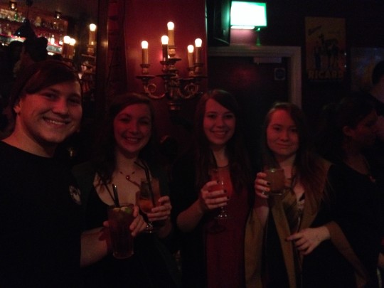Ravenclaw, Slytherin, Gryffindor and Hufflepuff cocktails