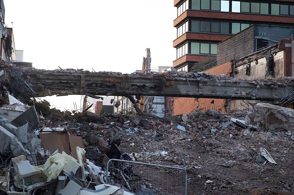 What remains on Oxford road. Courtesy of Manchester Evening News