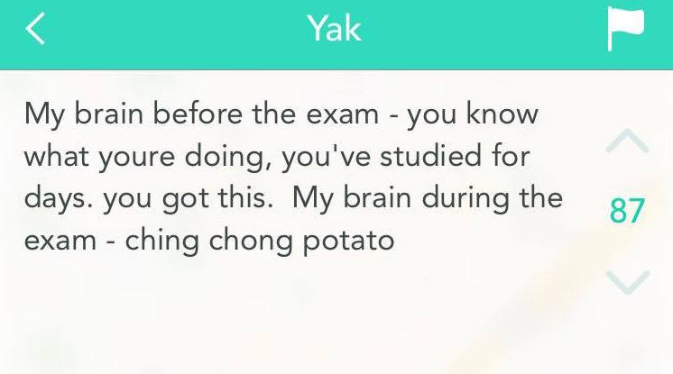 Sorry, I'm not fluent in exam