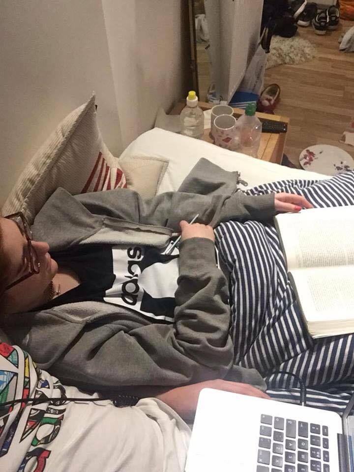 My boyfriend took this picture of me when I fell asleep working