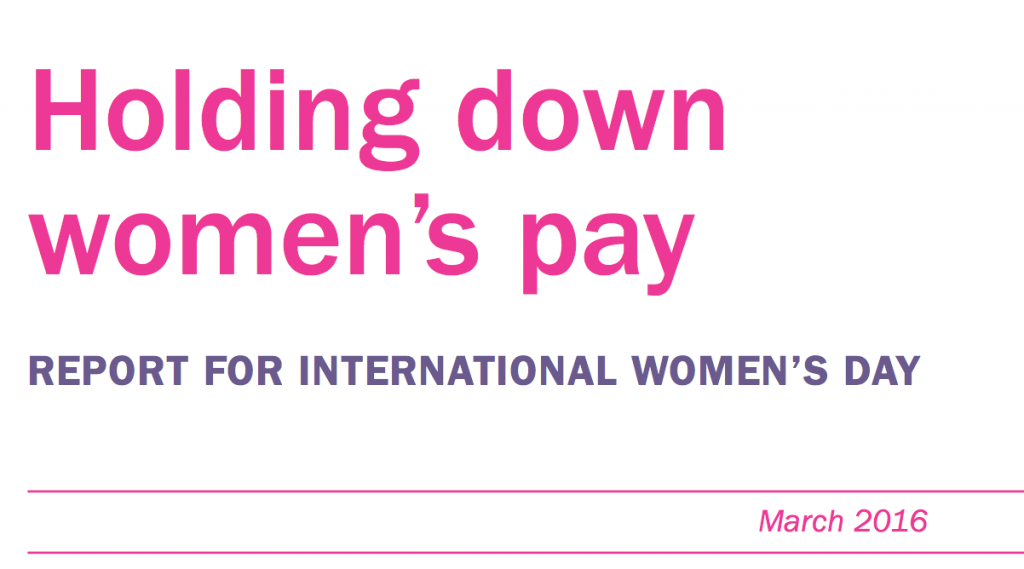 The report was released for International Women's Day