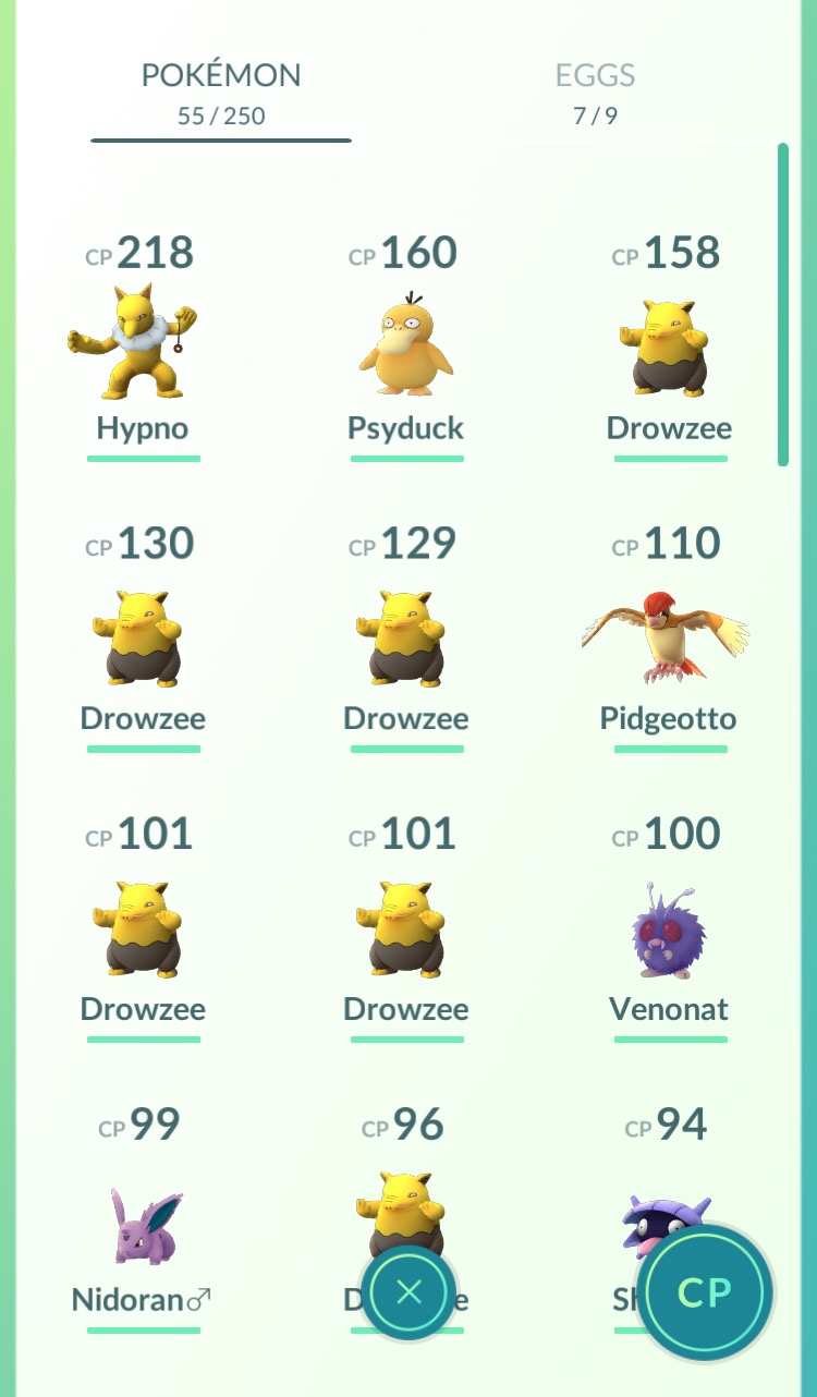 With this many Drowzee's I seem to be destined for a 2:2 in my Pokemon course.