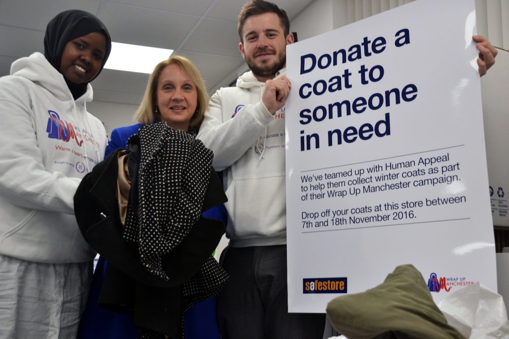 Greater Manchester mayoral candidate Jane Brophy with Human Appeal campaigners