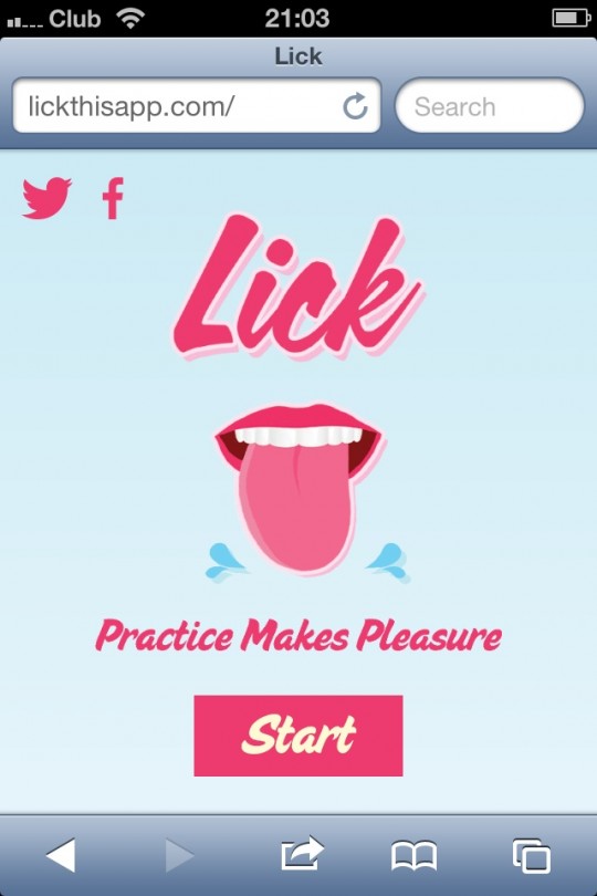 Practice makes Pleasure: The home screen of the website