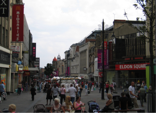 Northumberland Street, the scene of the crime.