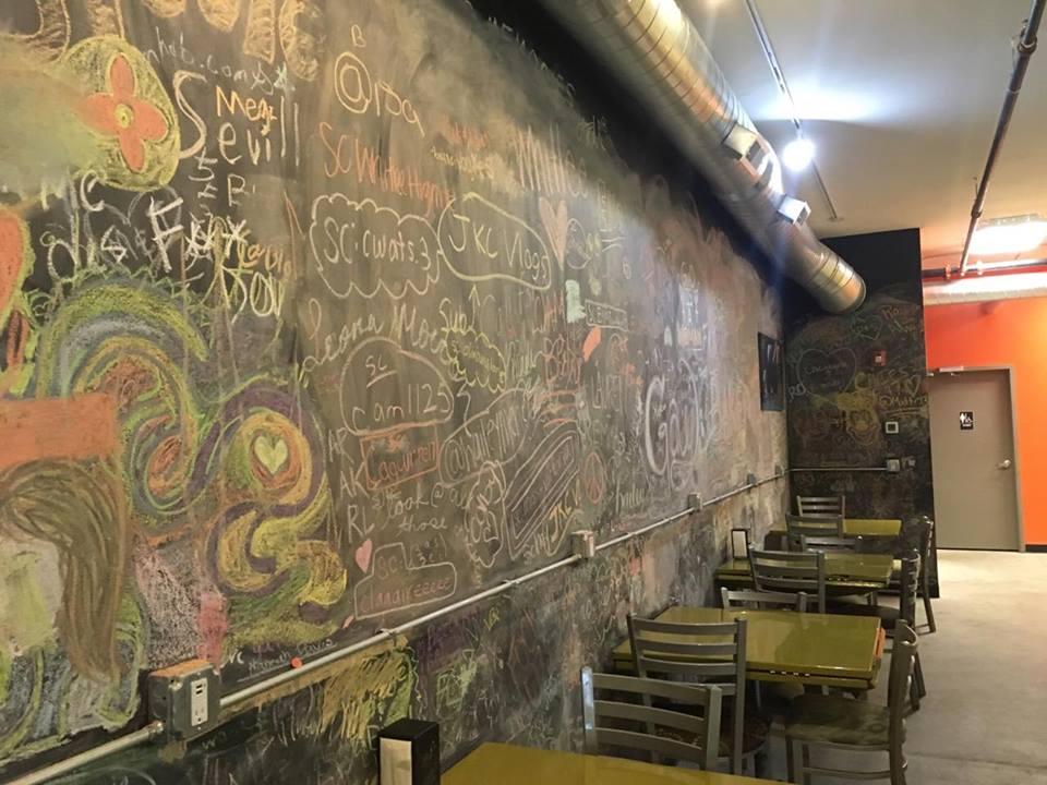 Chalkboard wall at Baked