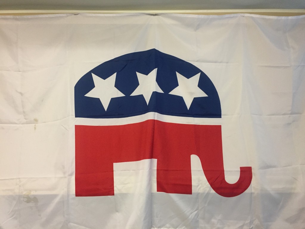 Jake's proudly displayed GOP Flag