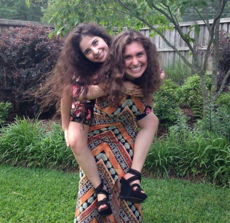 On Hannah's back although she always has mine at a graduation party in Longview, Texas in 2015