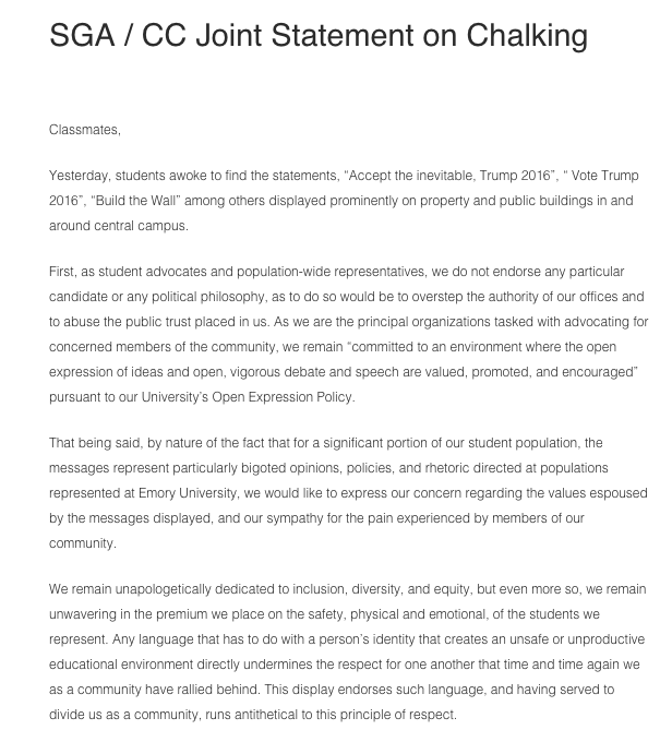 Extract from SGA/CC's email sent this evening