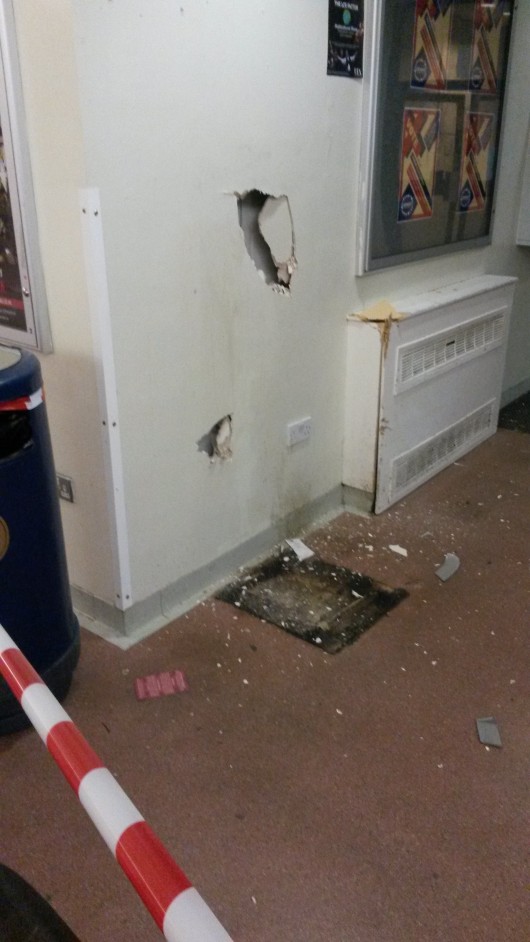 Where the cash machine used to be...