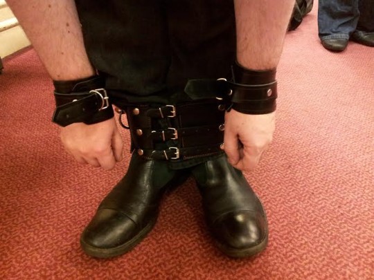 Mika also keeps wrist and ankle cuffs in his bag...