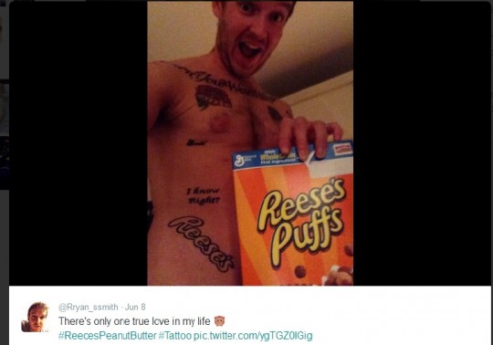 We're not sure if @Rryan_Ssmith's tattoo was a drunken error or just pure love!