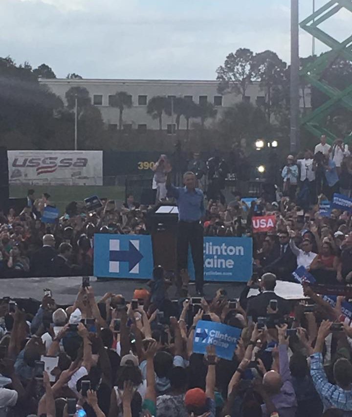 At the Obama rally