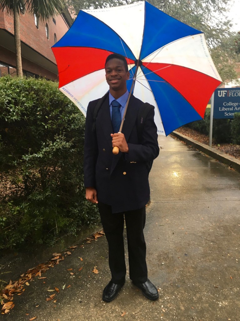 Looking dapper in this damp day. Wow...I should have never dropped out of AP Lit.