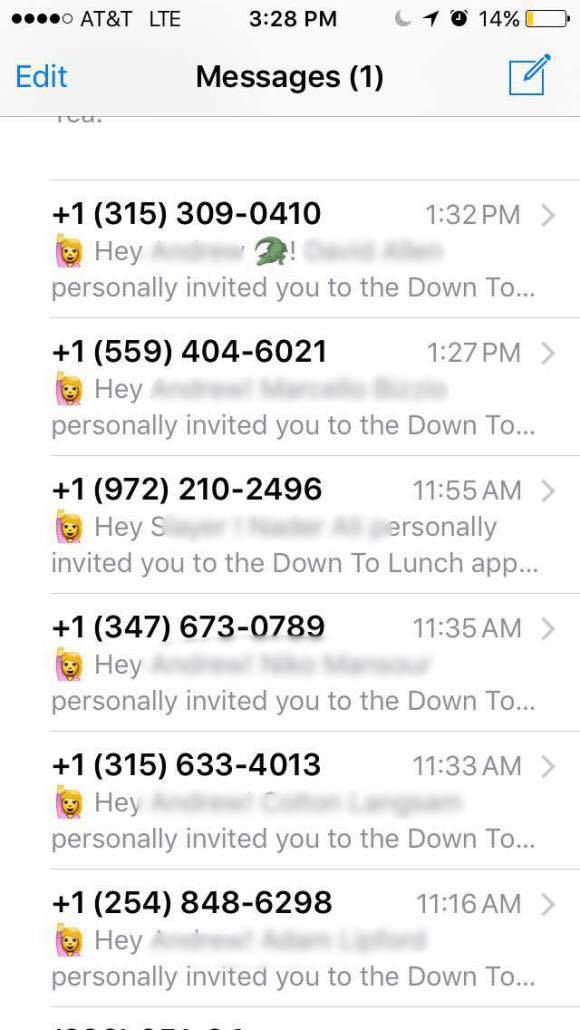 text from lunchhh