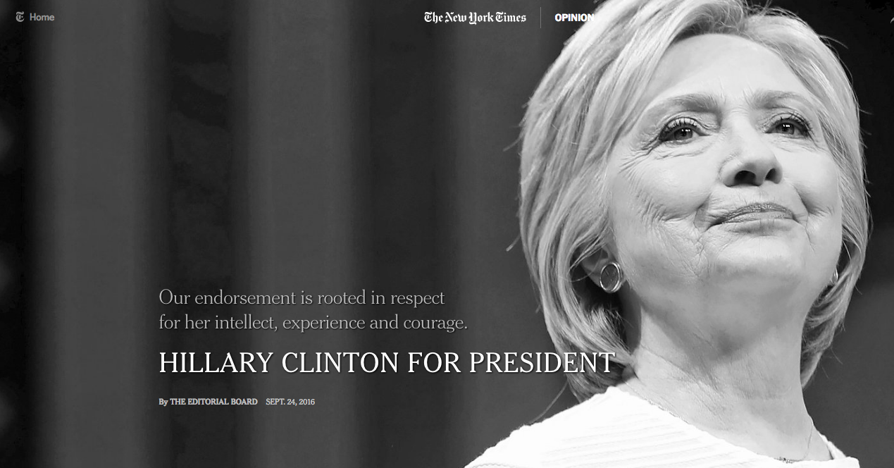 Who have national newspapers endorsed for President?