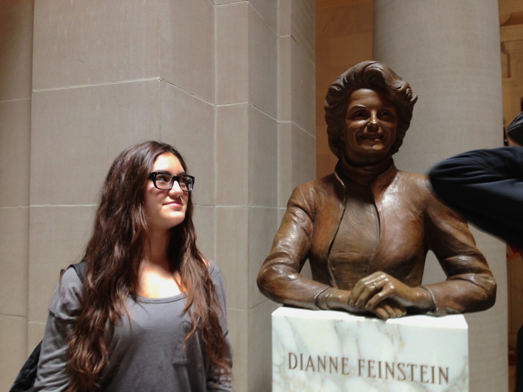 Oh Tiana-begrudgingly-staring-at-a-bust-of-Senator-Dianne-Feinstein-from-four-years-ago, if only you knew how much crazier politics will get.