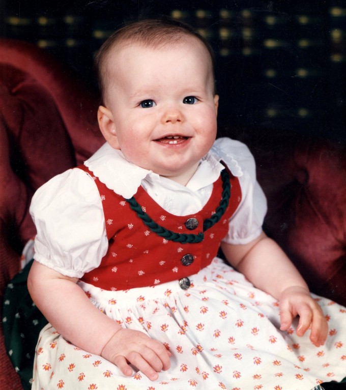 Dressed like a German from birth...