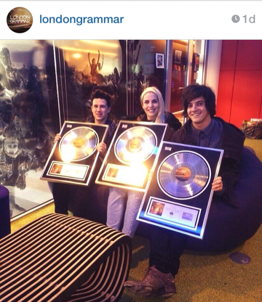 London Grammar going Platinum in the UK yesterday. #bigdogs