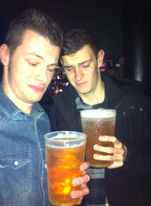 Two-pint cups, the only drinking vessel for lads.