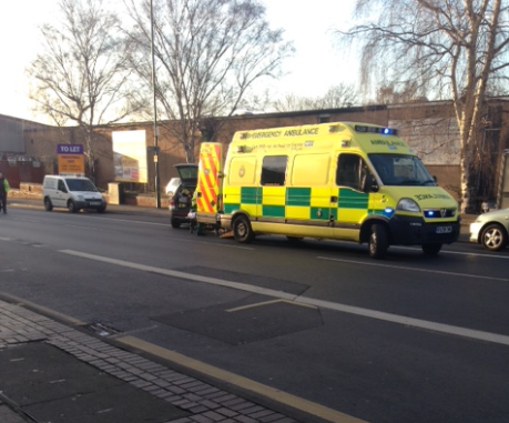 An ambulance was rushed to the scene