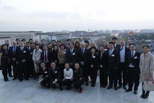 An impressive shot: vice chancellor David Greenaway with Chinese alumni
