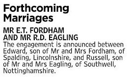 A first for The Times - a gay engagement announcement