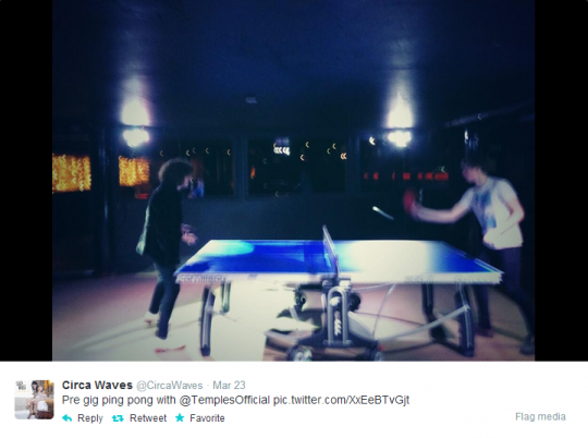 As well as chatting to The Tab, Circa Waves took advantage of Rock City's ping pong tables