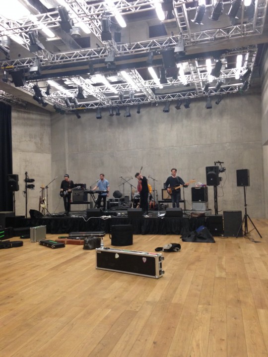 The boys having a quick practice Run pre-show