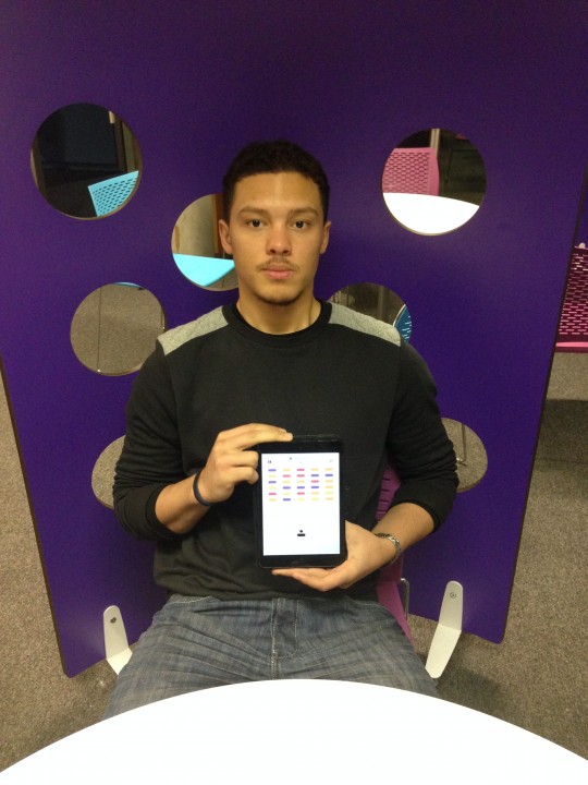 App creator Stephen Sowole with the finished product