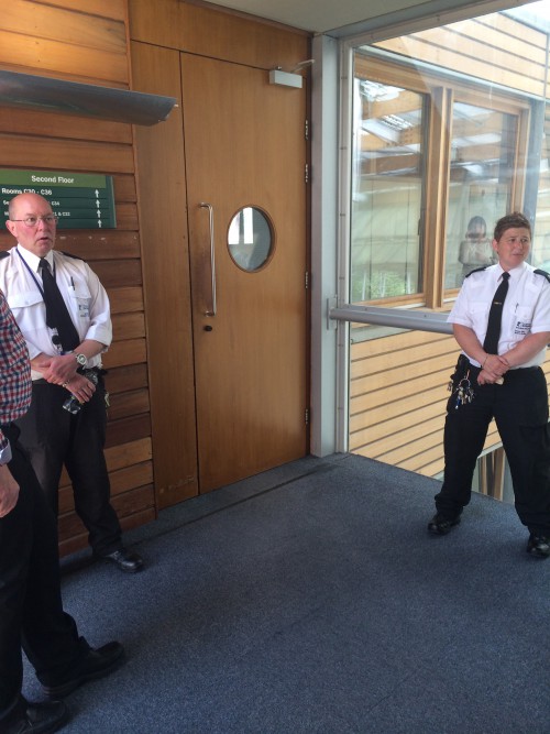 Heavies were on hand to ensure no eggy business