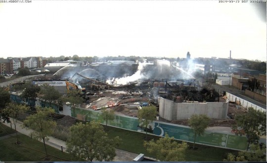 Fire Crews still on the scene, over 12 hours later