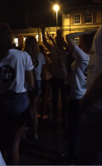 Freshers chanting the sickening lyrics