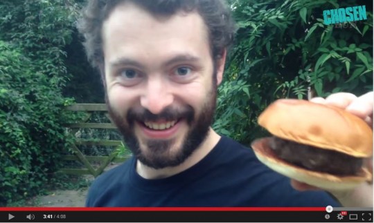 Pete and the burger reunited after it's spacey expedition