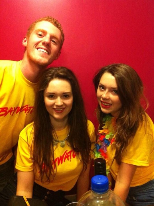 Emma and her flatmates before the paranormal activity started