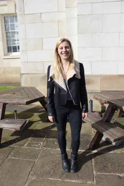 Alice Simpson, Mangement and Spanish, First year, Zara jacket.