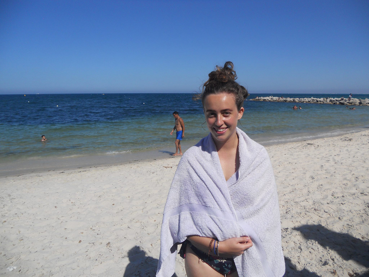 Anna on the beach a day before the attack