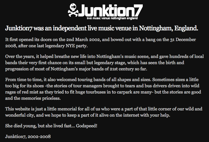 A website was set up after the club shut down in 2008