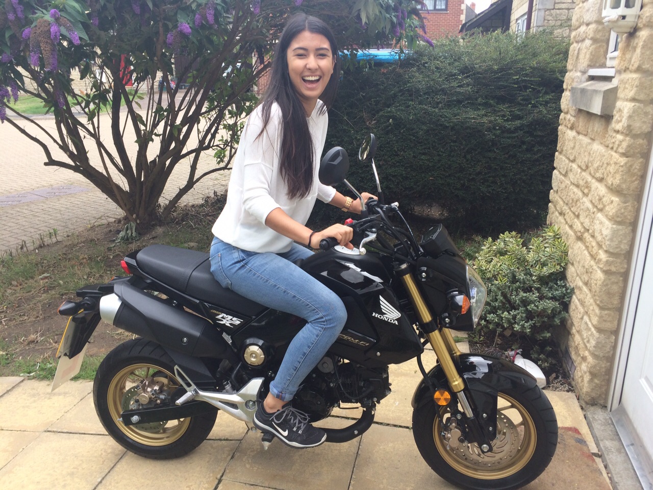 Angelica on the bike