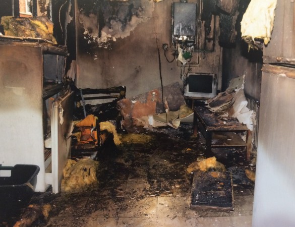 The aftermath of the blaze on Derby Grove