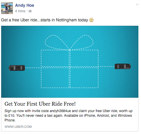 Andy Hoe is already offering free rides