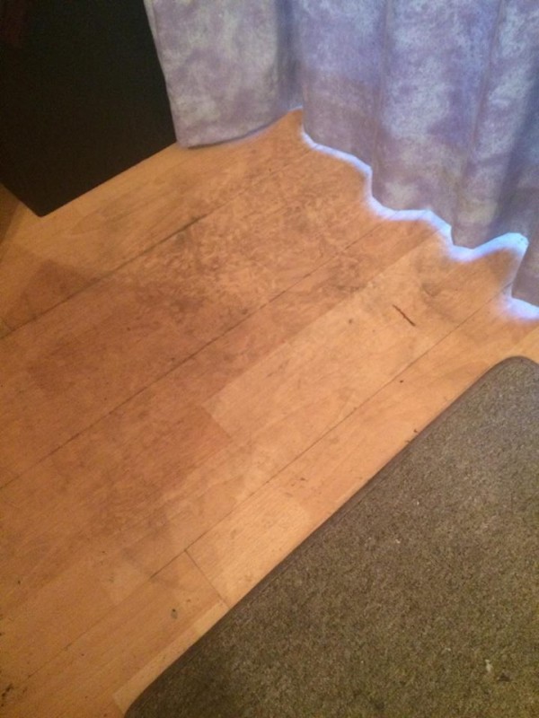 Footprints where the burglars entered