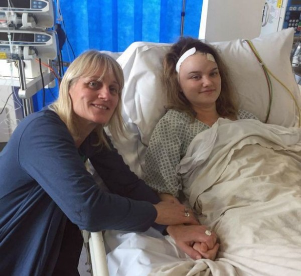 Maddy with her mum, Linda, after her last operation