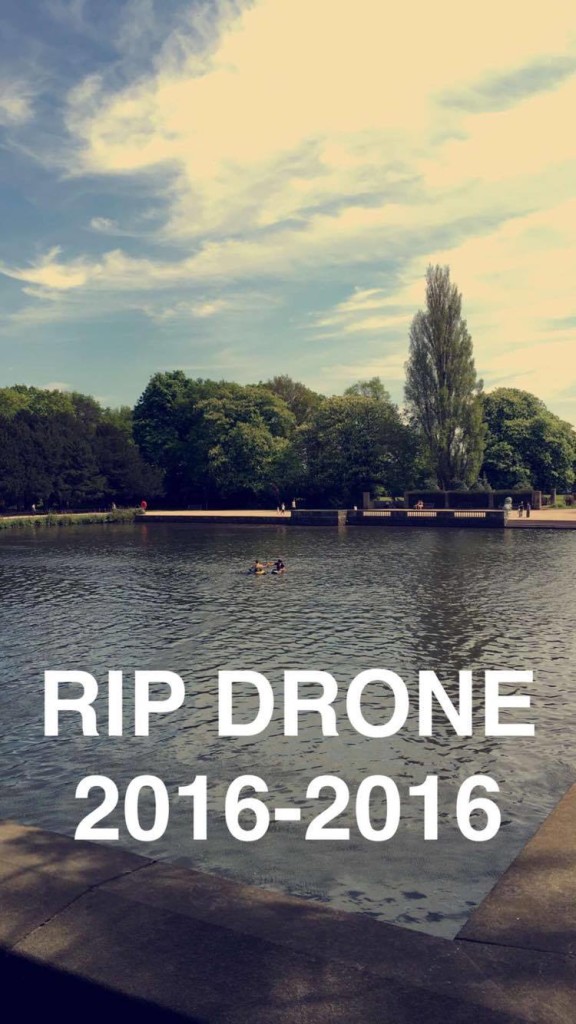 Canoeists attempt to find the drone