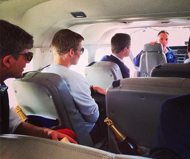 Their private jet came with a personal bottle of Moet champagne in each seat.